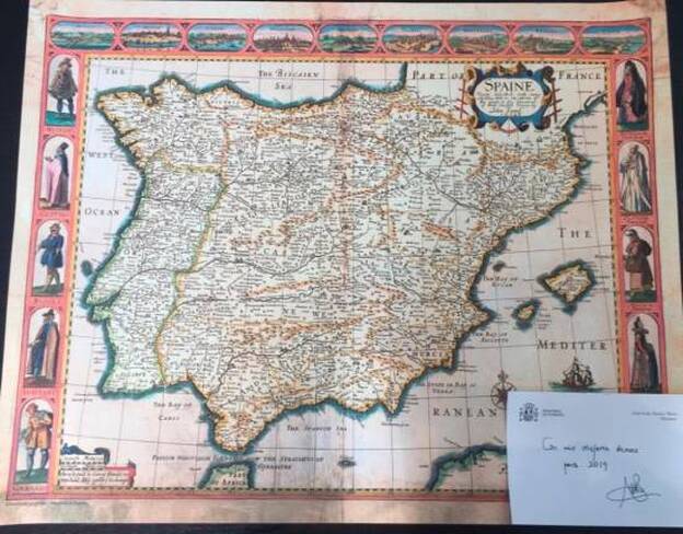 Ábalos felicita la Navidad con un mapa de España en el que no aparece Canarias