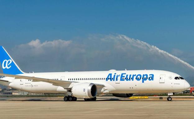 Avión de Air Europa, perteneciente al grupo Globalia. 