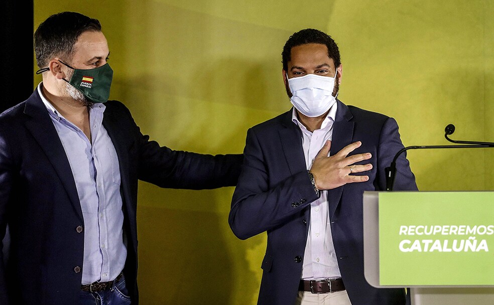 Santiago Abascal ha participado en varios actos electorales en apoyo a Ignacio Garriga. /EFE