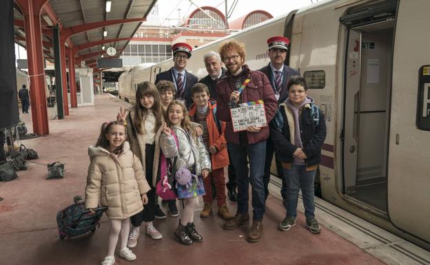 Santiago Segura, en el rodaje de '¡A todo tren!: destino Asturias'.
