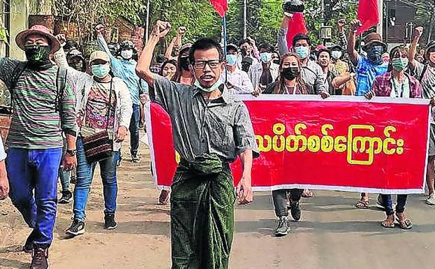 Las manifestaciones siguen en Myanmar.