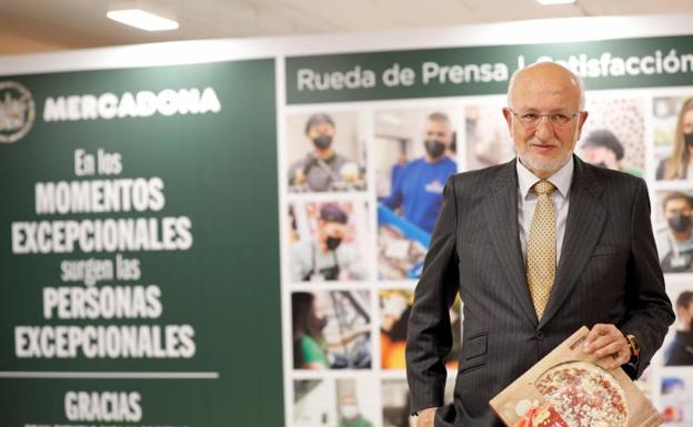 Juan Roig, presidente de Mercadona, durante la presentación de los resultados anuales. 