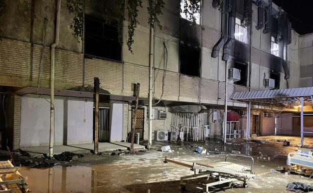 El hospital de Bagdad tras el incendio. /Efe
