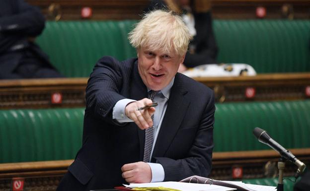 Boris Johnson, este miércoles respondiendo a las preguntas en el Parlamento británico.