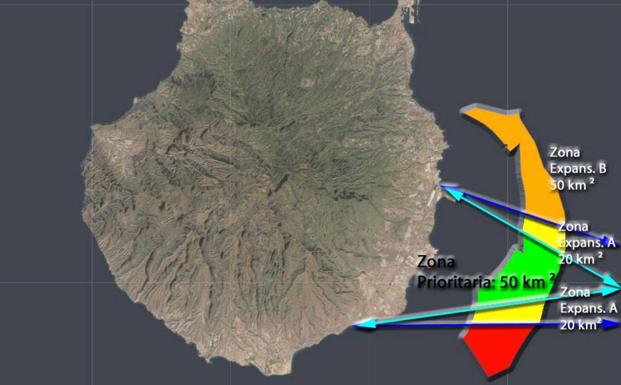Propuesta del Cabildo para la insalación de parques eólicos marinos en las aguas del este de la isla. 