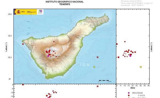 Detectan 30 pequeños seísmos en el interior de Las Cañadas del Teide