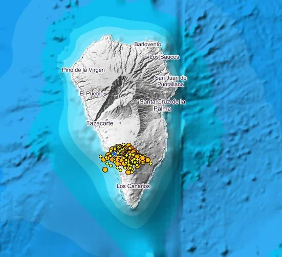 El 'enjambre sísmico' en La Palma se amplía a Tazacorte y detectan una deformación en el terreno