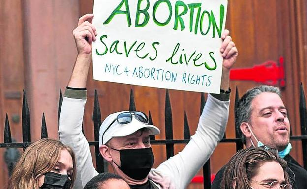 Manifestación en favor del aborto en Nueva York. 