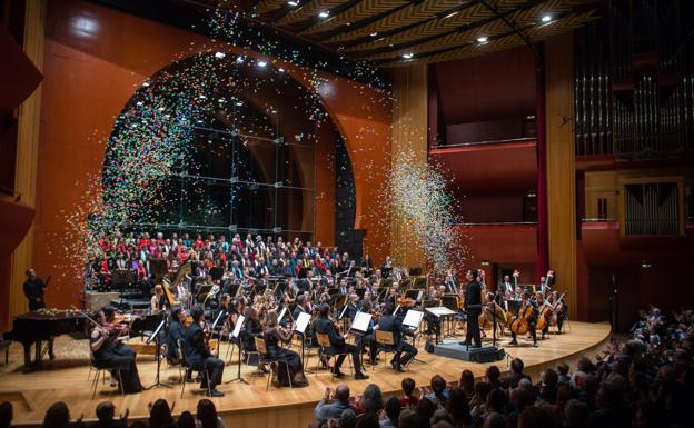 Imagen de archivo de un Concierto de Año Nuevo de la Sinfónica, en el Auditorio Alfredo Kraus. 