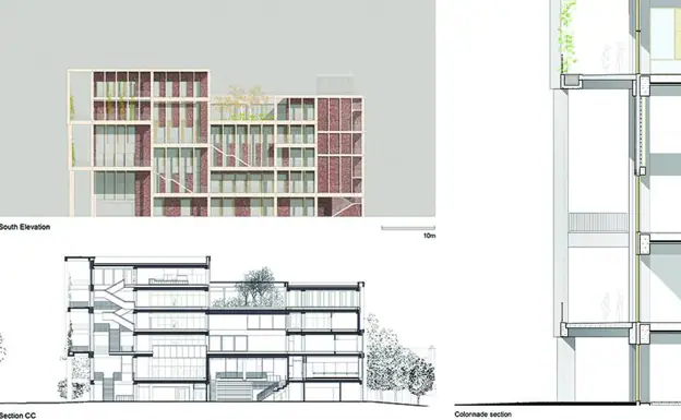 Elevation of Town House, winner of the 2022 Mies Van de Rohe Award./ RC