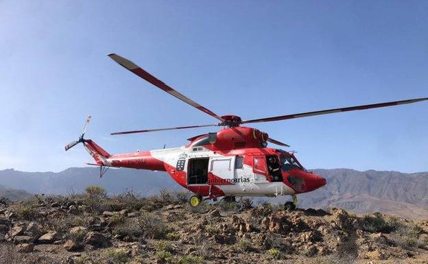 Rescatado en helicóptero un herido tras caer por un barranco en La Palma