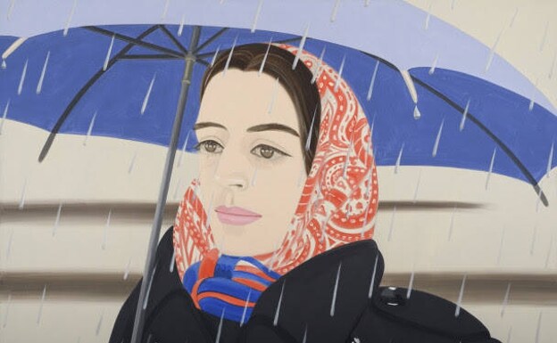'Blue Umbrella #2', (1972. Oil on canvas, 2.4 by 3.6 meters. 