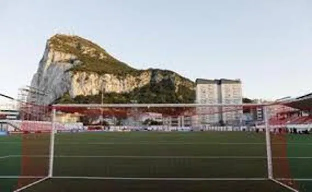 Image of a football stadium in Gibraltar. 