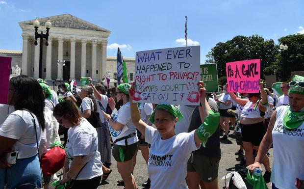 Protesta contra la derogación del derecho al aborto en EE UU./AFP