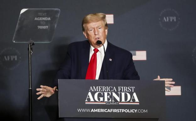 Trump pronuncio un discurso durante la convención de America First Agenda en Washington