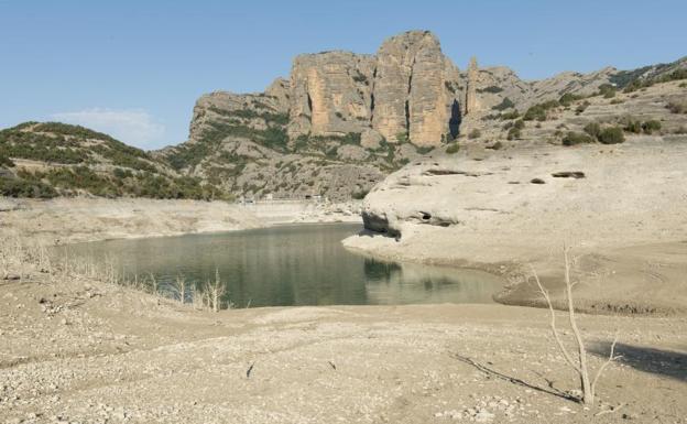 Level this Wednesday of the Vadiello reservoir, Huesca's main source of water supply.