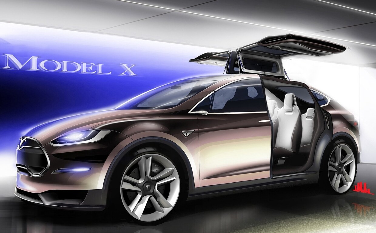 Boceto del Tesla Model X/P. F.