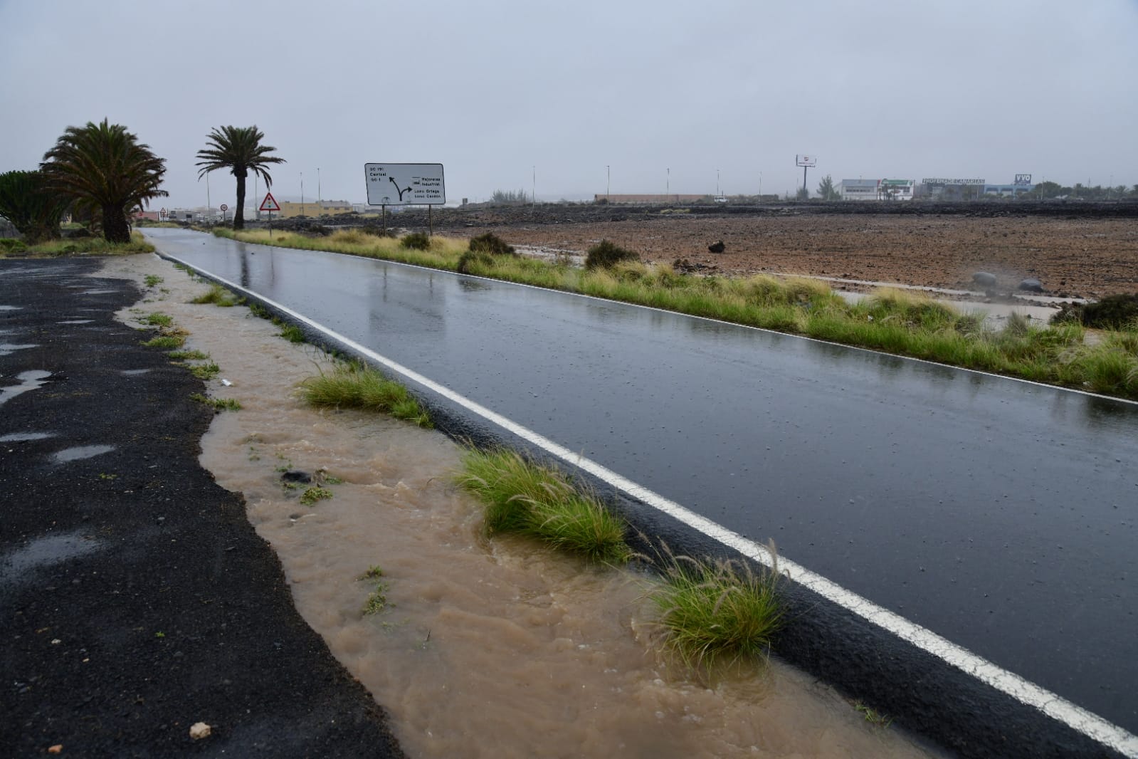Así descarga la lluvia en el sureste de Gran Canaria