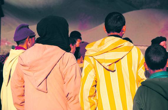 Ganaderos en el mercado de camellos de Guelmim. 