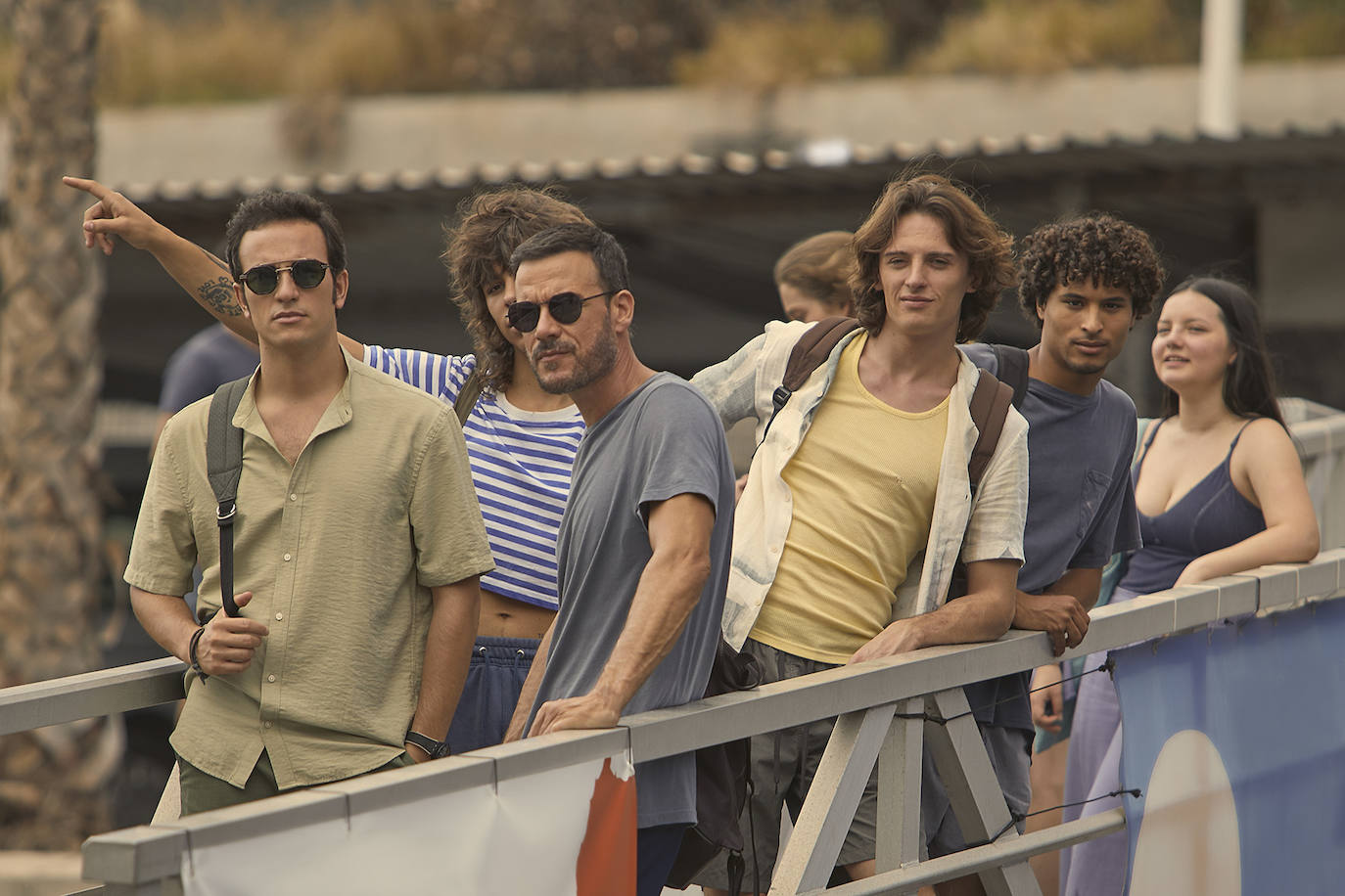 Imagen de algunos de los actores de la tercera temporada de la serie 'HIT', que se rueda en La Palma. 