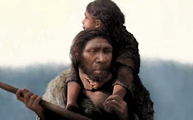 Un padre neandertal y su hija./Tom Bjorklund