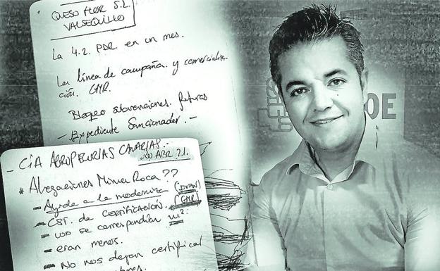 The notes that the agents found in Taishet Fuentes' notebook, in the photo. 